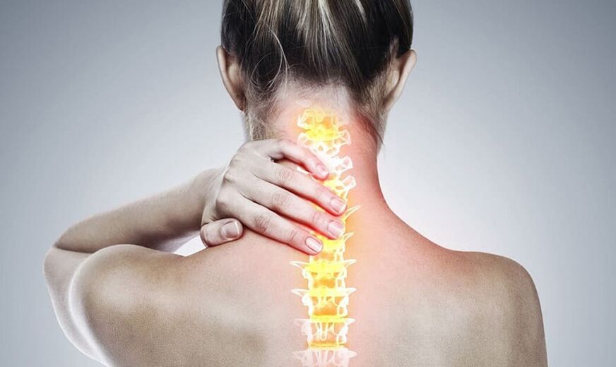 Osteochondrose der Halswirbelsäule.