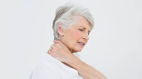 Nackenschmerzen sind die Ursache für zervikale Osteochondrose. 